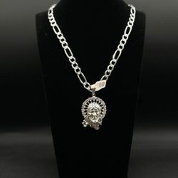 Cadena Con Dije De Cristo Plata Ley .925