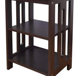KendyOak End Table Sofa Side Table With Storage Shelves Night Stand Bedroom 3-Tier Deep Brown