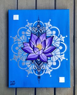 Lotus flower mandala painting