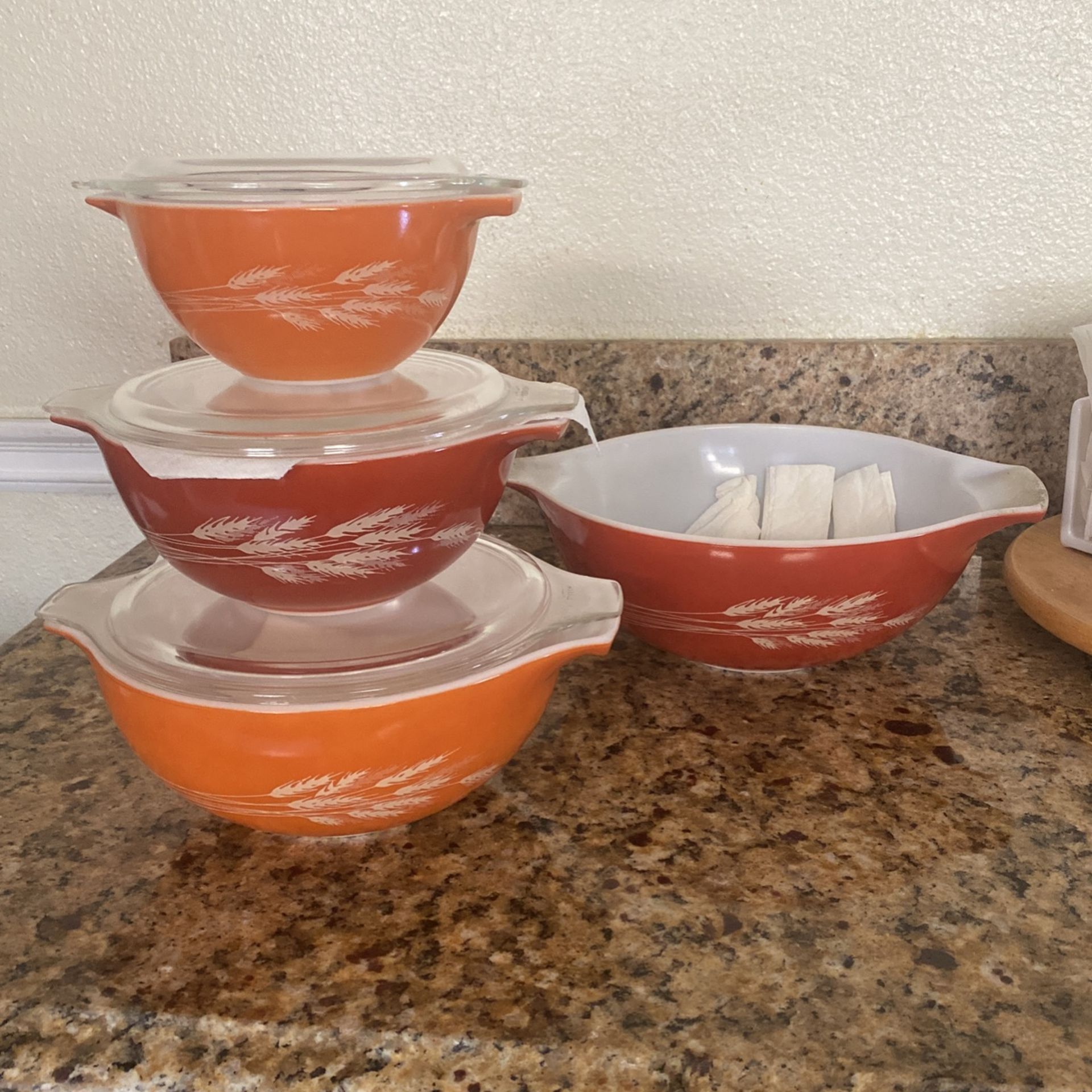 Vintage Pyrex Autumn Harvest Cinderella Bowl Set