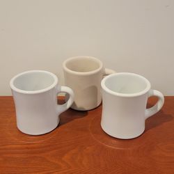 3 Vintage Rego Heavy Diner Coffee Mugs