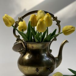 Vintage Heavy Solid Brass Coffee / Tea / Water Kettle / Vase