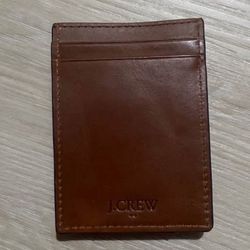 J Crew Men’s  Leather Wallet With Money Clip