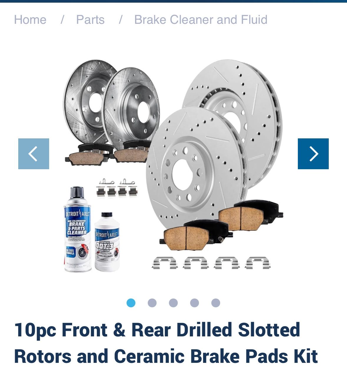 10pc Front & Rear Drilled Slotted Rotors and Ceramic Brake Pads Kit