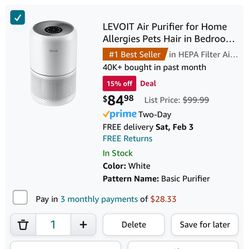 Levoit Air Purifier - Like New with Extra HEPA Filter