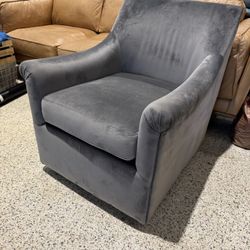 Blue/Silver Velvet Chair