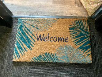 Welcome Mat Durable Natural Coir w Vinyl Back, Long Lasting Color 1'6” x 2’6”