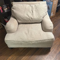 Down-Filled Arm Chair & Ottoman