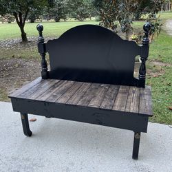 Recycled Farmhouse Headboard Bench