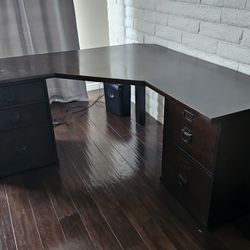 Pottery Barn Corner Desk With File Cabinet