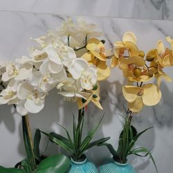 Faux Orchid Plants In Vase