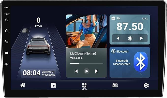 1+32G Android 14 Double Din Car Stereo 9 Inch Touchscreen