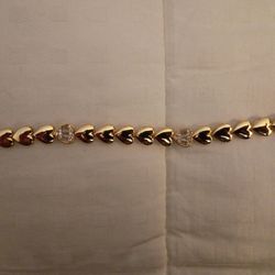 18k Gold Plated Heart Bracelet 