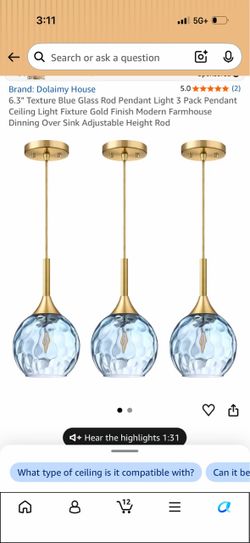 Kitchen island pendant lights - open box