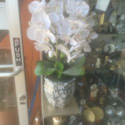 Orchid Silk Flower In Flower Pot Planter