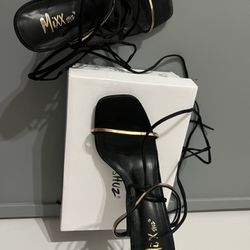 Black and gold sandal