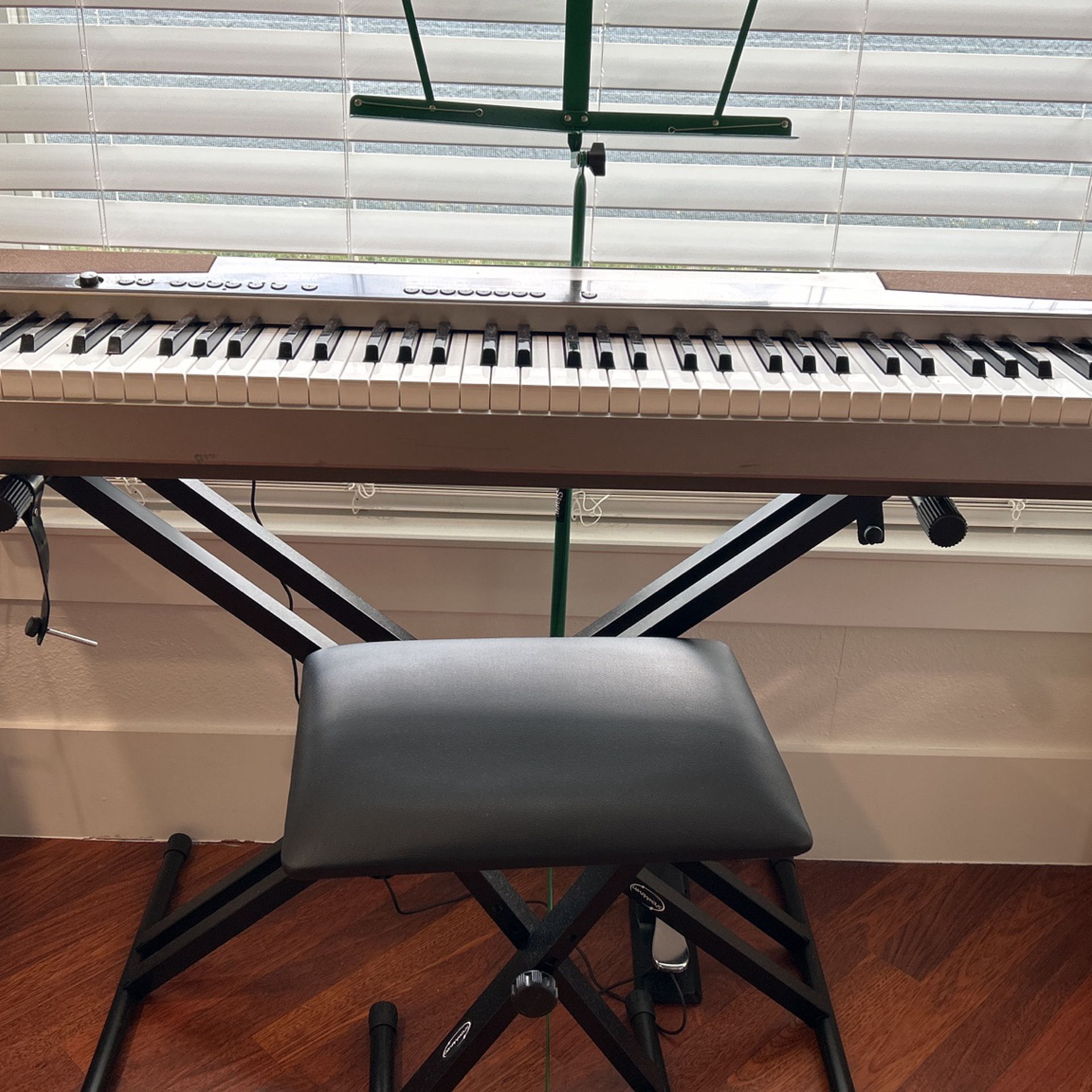 Piano KeyBoard with pedal, stand, & seat