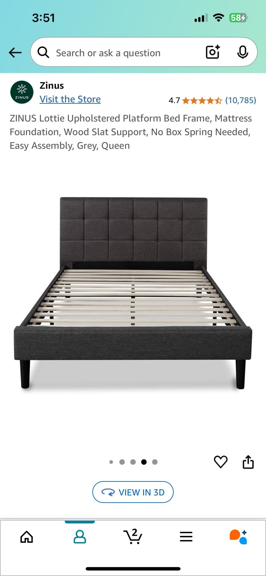 Queen Size Platform Bed Frame With Headboard
