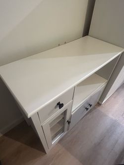 White Storage Cabinet / Microwave Stand