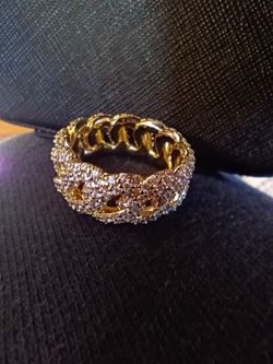 18k gold plated cubic zirconia ring size 10