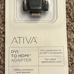 Ativa® DVI to HDMI Adapter, Black