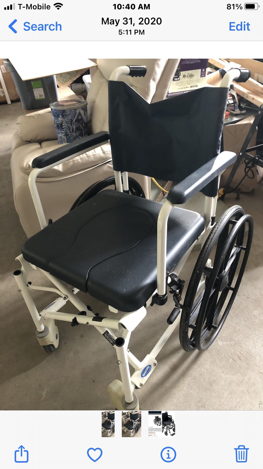 Wheel Chair Commode - Only Used A Few Times