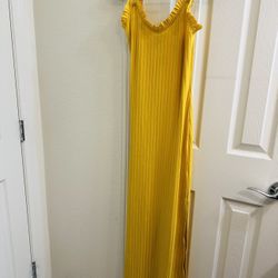 Yellow long summer dress