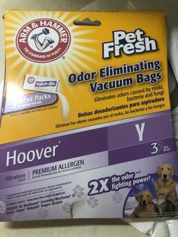New - 3 Arm & Hammer Odor Eliminating Vacuum Bags Hoover Y Pet Fresh