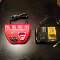 Milwaukee M12 And DeWalt XR 20V Chargers