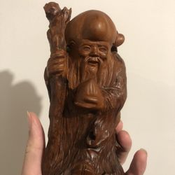 Vintage Chinese Export Rosewood Immortal God of longevity Old Asian China 壽星