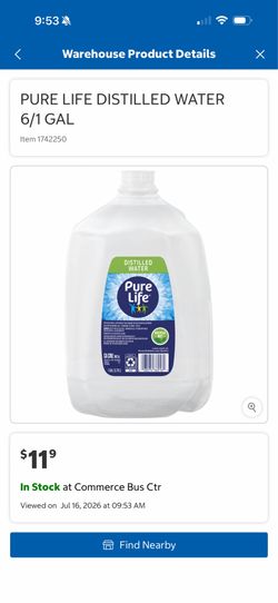 DISTILLED WATER PURELIFE BRAND NEW