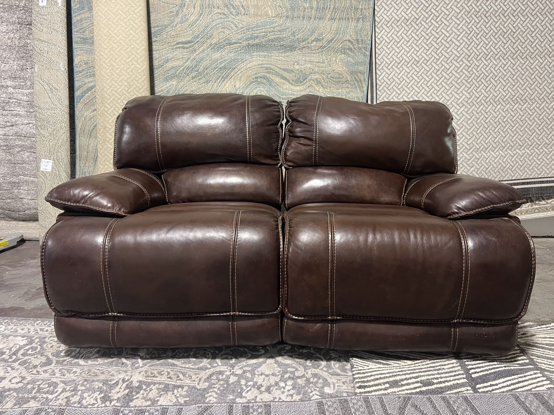 Genuine Leather Power Reclining Loveseat 🚛✅