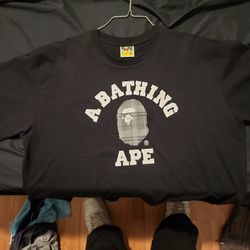Bape College Tee 2XL (Grey Plaid)