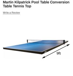 Martin Kilpatrick pool table conversion table tennis