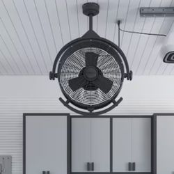 Harbor Breeze Cohort Garage Fan 18-in Matte Black