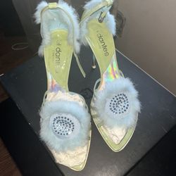Custom Faux Fur. Heeled Sandals