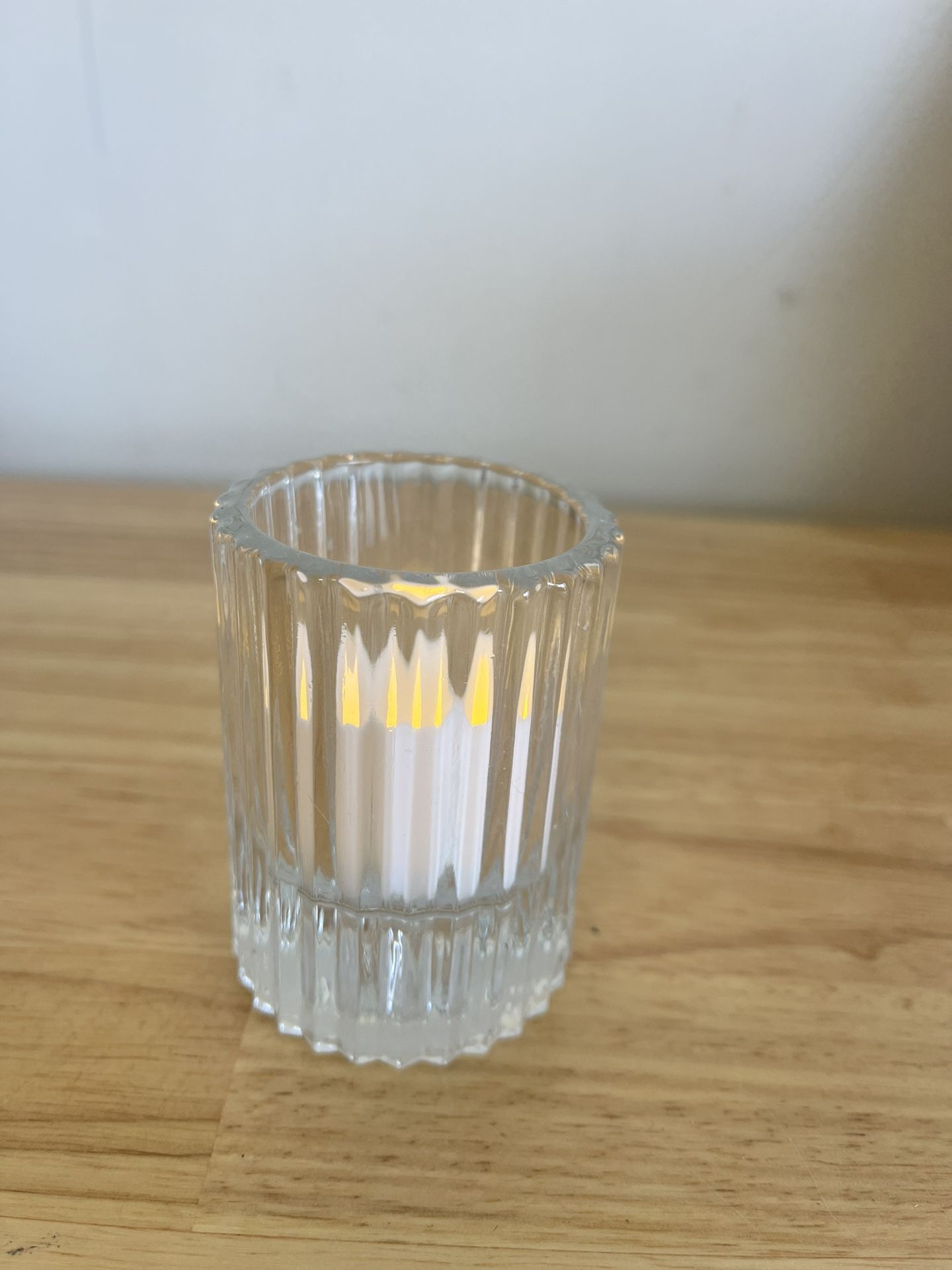 40 Ribbed Glass Votive Candle Holders 