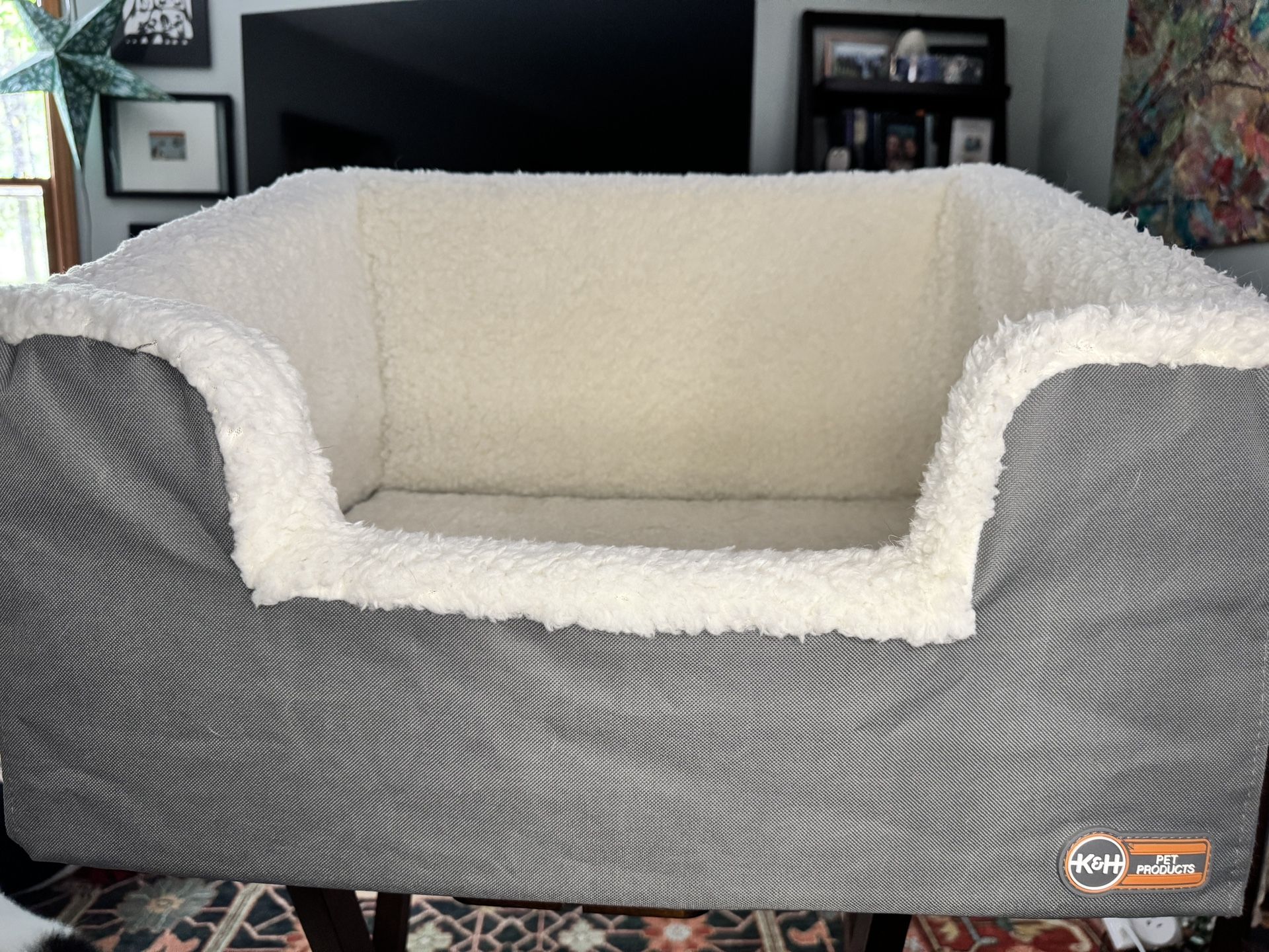 K&H Pet Products Bucket Booster Seat Rectangle Knockdown Dog Booster Seat, Grey, Large