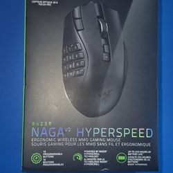 Razer Naga V2 Wireless MMO Gaming Mouse - Black