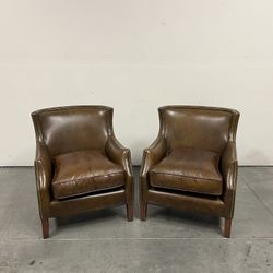 Classic Cigar Leather Club Chairs