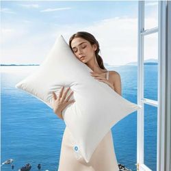 New Canadian Luxury Goose Down Pillow Queen Size - 1050 Fill Power, 100% Cotton with Teflon Shell- Ultra Comfort Sleep Pillows - Bed Pillows for Back,