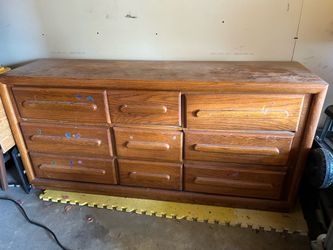 Vintage 8-Drawer Wooden Dresser
