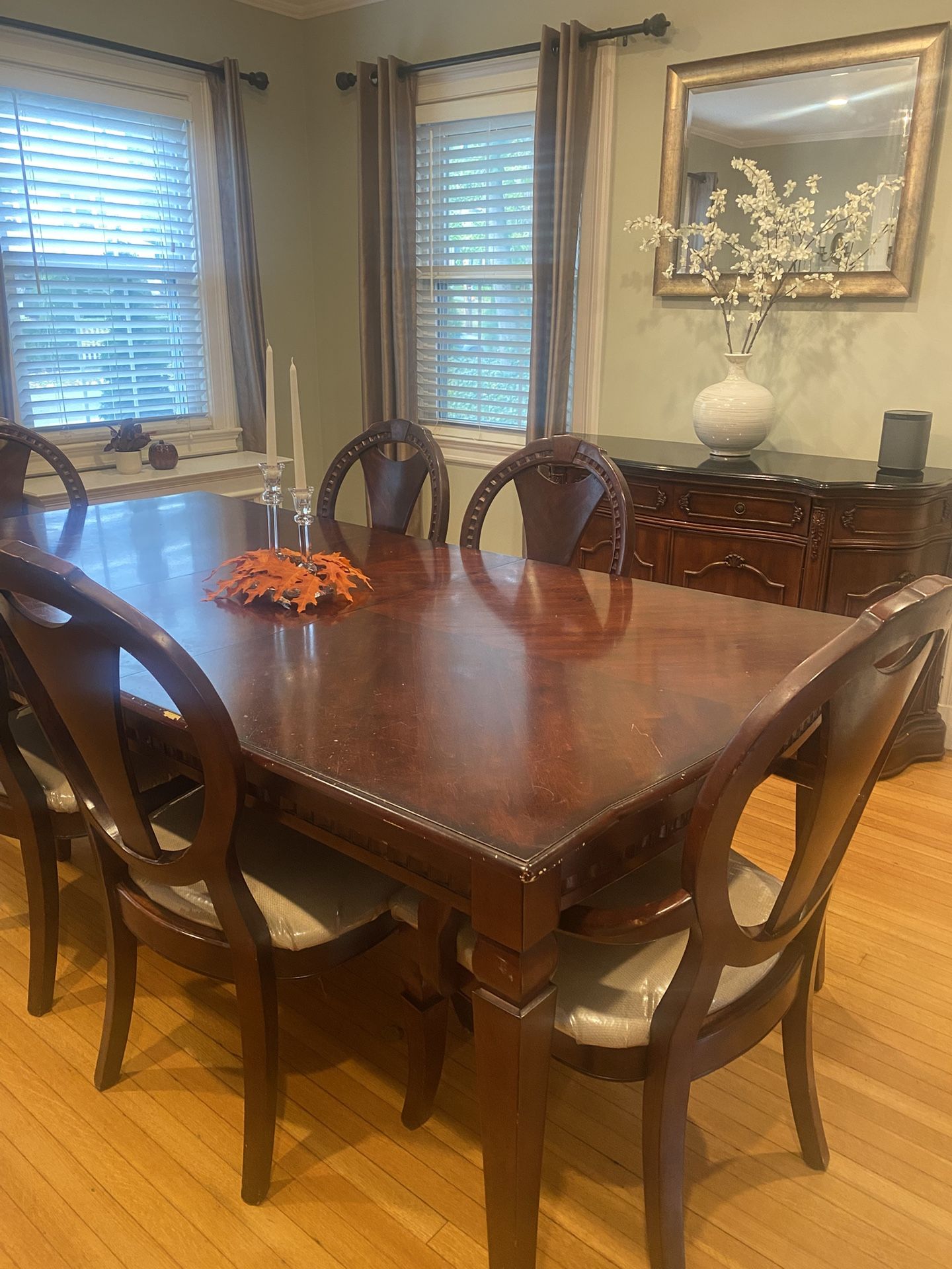 Six Chair Dinning Set Plus Granite Top Buffet 