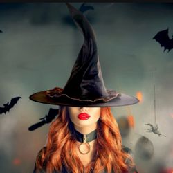 Sexy! Classic Black & Orange Witch Hat Spooky-Chic Halloween Accessory