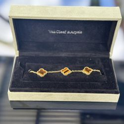 Van Cleef Style Tiger’s Eye Bracelet 🐅✨ | 5 Motifs + Box