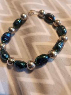 Sterling And Scarab Bracelet 