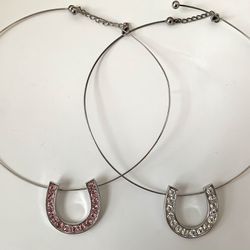 Montana Silversmiths Horse Shoe Necklace / Choker with Rhinestones