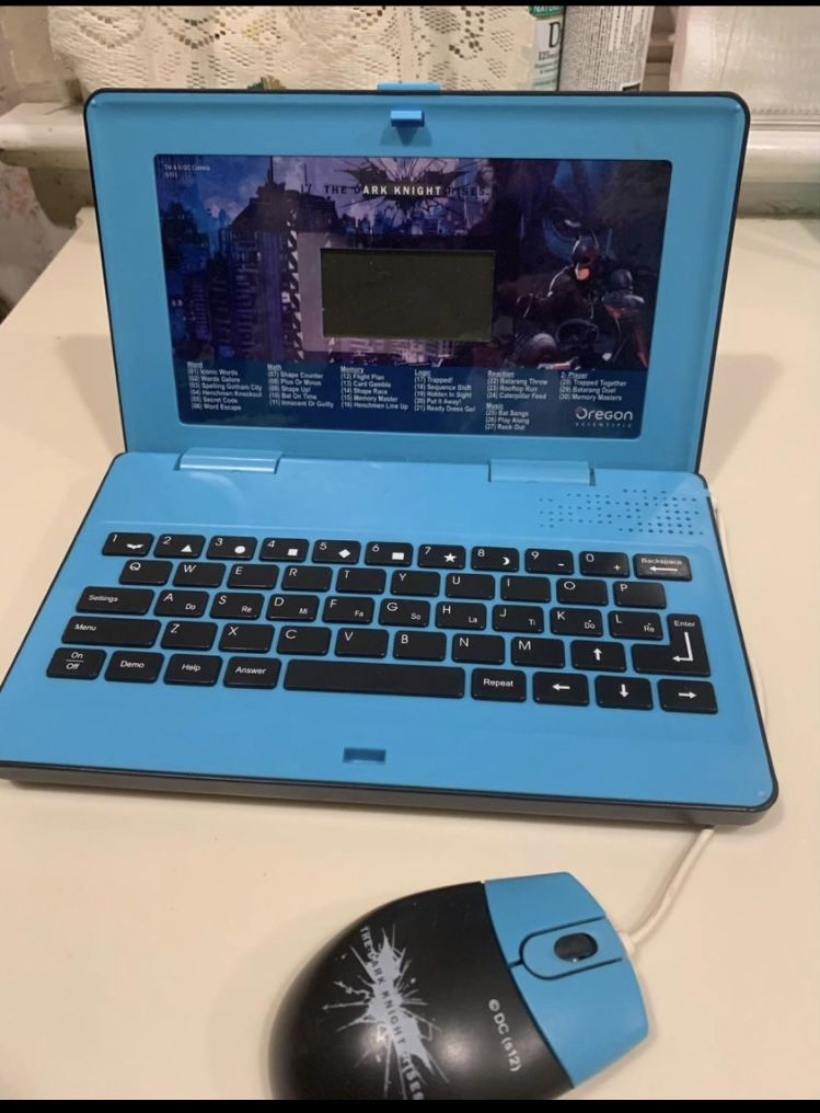 Batman kids learning Toy laptop with a mouse DARK KNIGHT RISES OREGON SCIENTIFIC