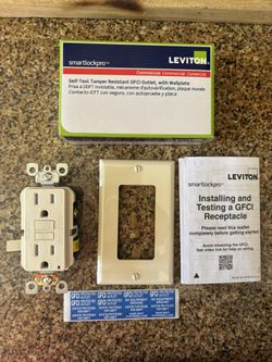 Leviton SmartlockPro GFCI Tamper-Resistant Receptacle W Cover Plate