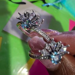 Pandora Disney Frozen Queen Elsa Tiara Ring Sz 8 & 9